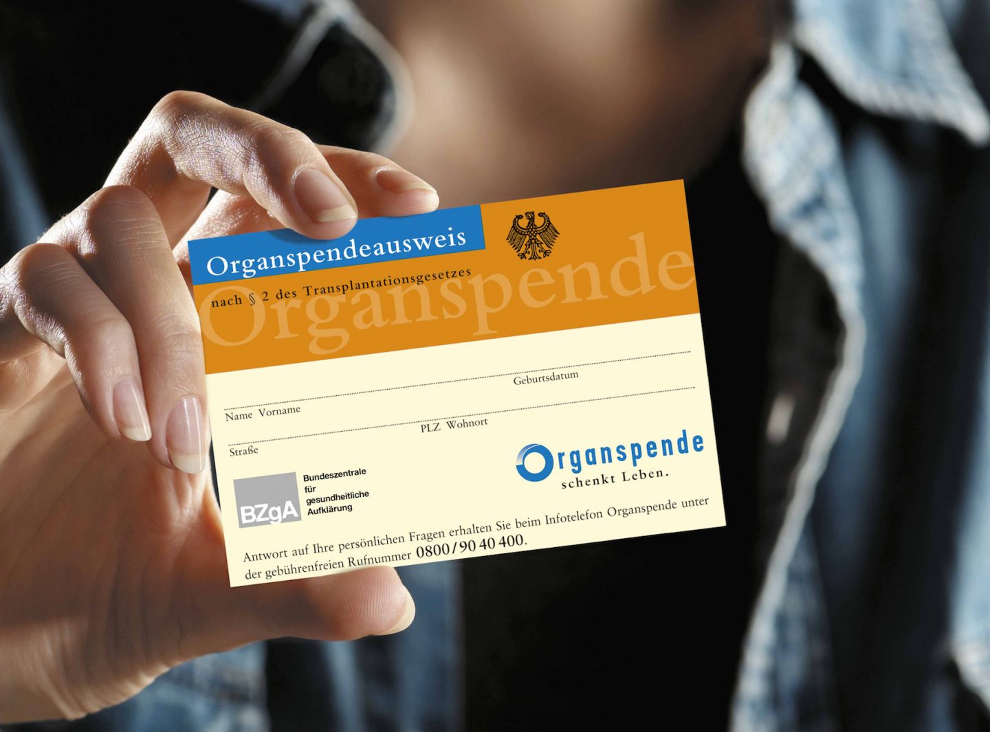 Organspendeausweis. Foto: Bundeszentrale für gesundheitliche Aufklärung